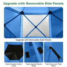 tooluck 12x12ft Pop Up Gazebo Screen Tent Screen House Canopy Pavilion For Camping Outdoor Screened Gazebo With Sidewalls Portable Hub Tent With Carrying Bag And Ground Stakes - Blue - View 6