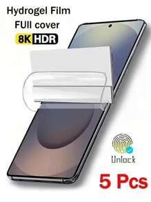 5Pcs Full Cover Soft Hydrogel Film Compatible With Samsung Galaxy S25 Ultra S24 S23 S22 S21 S20 Ultra Plus FE S10 Plus Note 20 10 Ultra Plus Note 9 A55 A56 A36 A35 A26 A16 A06 A05 A05S A14 A51 A52 A52S A53 A54 A15 A25 A24 A04 A03 A02 A32 A33 A12 A13 Screen Protector Protective Film (Not Tempered Glass) - Clear - View 2