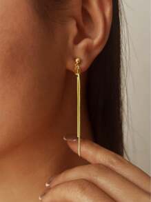 1pair Luxury & Minimalist & Tassel Design Earrings For Women, Suitable For Daily Wear