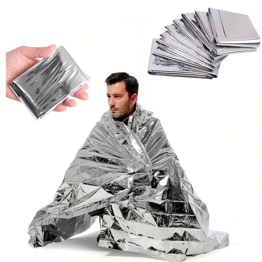Emergency Mylar Thermal Blankets For First Aid Kits, Compact Waterproof Natural Disasters Equipment, Retain Body Heat, Keeps You Warm Dimension 51.18*82.67inch - Multicolor - View 1