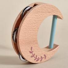 Natural Wooden Multi-Color Moon & Clouds Shaped Children's Musical Sensory Toys Set, Baby Focus Training & Parent-Child Interactive Small Toys