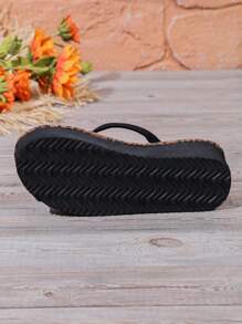 Fashionable Leopard Print Flip Flops For Women, Flat Thong Sandals For Summer Beach, Slip-Resistant, 2025 New Style