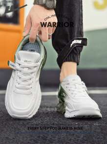 Warrior Fashionable Retro Men's Sports Shoes Spring And SummerLightweightComfortableBreathableRunning ShoesModest Style Casual Yet SleeksneakersApplicable Throughout The Yearwear-ResistingAll-Day WearTraining Sneakers - White/Green - View 3