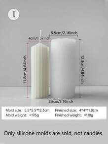 Striped Cylinder Silicone Candle Molds - DIY Handmade Geometric Spire Aromatherapy Candles For Home & Table Decor Gifts Birthday Graduation