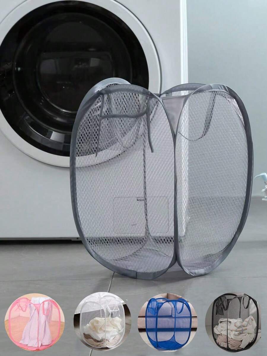 1/2pcs Large Capacity Pop-Up Laundry Basket With Handle - Foldable Mesh Laundry Basket, Dirty Clothes Sorting Basket, Used For Storing Dirty Clothes