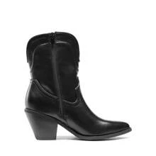 Dream Pairs Women's Cowboy Ankle Boots Western Booties Low Heel Pointed Toe Cowgirl Boots - màu đen - Xem 5