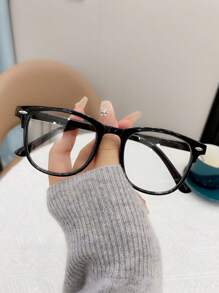 1 件女士时尚圆框眼镜，无度数，适合装饰和日常佩戴，适合阅读 - 無色 - 查看 6