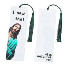 1/2Pcs Funny God Bookmark "I Saw That" Double Printed Acrylic Bookmarks With Beautiful Tassel, Perfect Gift Book Accessory For Readers Book Lovers Reading Marker,School Supplies,Back To School