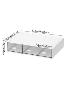 1pc Tea Bag Organizer, Stackable Tea Box With 3 Drawers, Plastic Tea Bag Holder For Kitchen, Pantry, Cabinet, Countertop, Multi-Functional Kitchen Organizers And Storage, Home Organizer - White - View 2