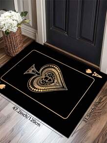 1 Piece Of Spades A Poker Pattern Area Carpet, Suitable For Living Room, Bedroom, Entertainment Venue Floor Mats, Bar Decoration Carpets, Game Rooms, E-Sports Rooms, Game Control Area Carpets, Perfect Party Decorations Rugs, Anti Slip And Anti Fouling, Suitable For Use In All Seasons And Holidays.