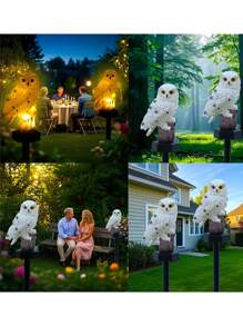 1 Solar LED Resin Owl Courtyard Decorative Light, Semi Embedded Floodlight With Light Sensor, Detachable Fixing Device, Solar Powered, Including Installation Hardware, 600mAh Nickel Battery - Decorative Lawn Light For Garden, Courtyard, Trail, Owl Solar Lights, Outdoor Garden Lighting For Pathway, Yard, Patio - Warm Light - View 9