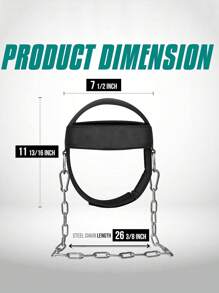 1 件多功能颈部锻炼器、强化器和训练器，配有可调节头部和下巴带、便携式头带、适用于举重、家庭和健身房使用、颈椎带 - 重型钢链 - 30 英寸健身房配件