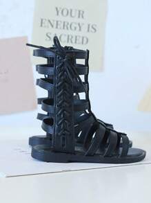 Girls High Top Open Toe Roman Sandals, Fashion Princess Shoes For Little Girls, Summer