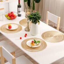 1 pièce/4 pièces/6 pièces Sets de table décoratifs en PVC résistant à la chaleur et antidérapants en forme de méduse avec feuille d'or ajourée, pour hôtels, restaurants, fêtes, mariages et vacances