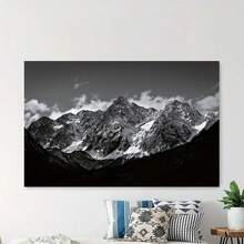 Framed Majestic Mountains Canvas Art Poster - Modern,  Wall Decor For Living Room, Bedroom, Office & Kitchen | Waterproof, Odorless Fabric Print | Perfect Gift For Nature Lovers, Nature Related Room Decor