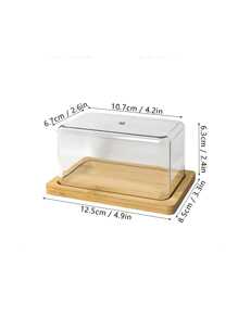 1pc Butter Cheese Storage Container With Lid, Rectangular Butter Preservation Box, Dessert, Cake, Cheese Organizer
