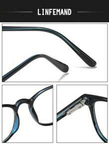 1 件圆形小框复古时尚眼镜，镜腿带弹簧，大小脸型均可佩戴电脑眼镜轻便缓解眼疲劳眼镜，适合学生商务办公休闲拍摄道具，男女通用隐形镜片眼镜，远近视力，抗疲劳户外光学眼镜，送礼佳品