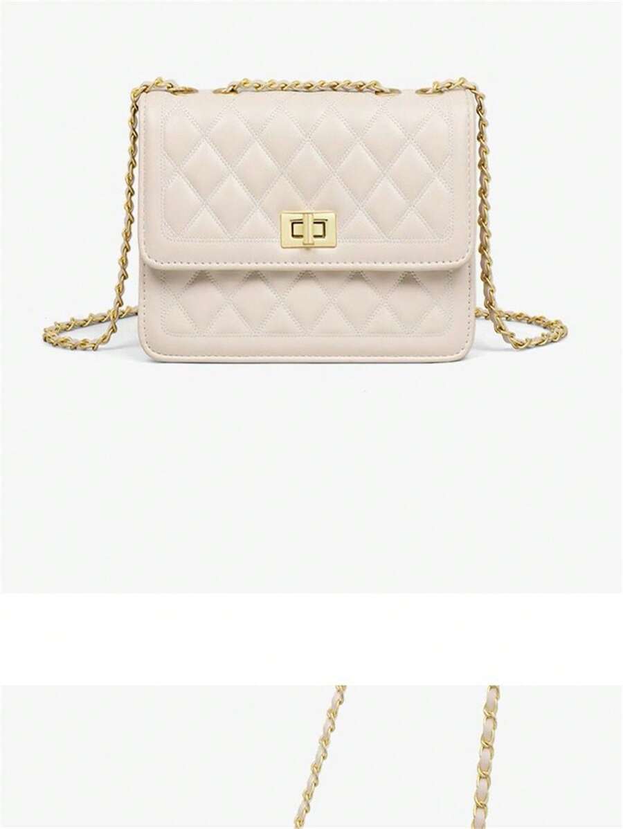Women's Shoulder Bag Embroidery Line Versatile Crossbody Bag - Beige - View 1