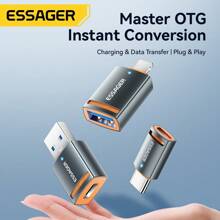 ESSAGER Adattatore OTG 5A, da USB a Type C, convertitore USB, trasmissione ad alta velocità a 5Gbps, per telefono cellulare e computer