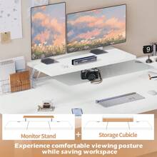 DEVOKO 160/120/140cm Electric Height-Adjustable Desk, Hegith Adjustable Ergonomic Desktop, Monitor Arm Included, Standing Desk, Memory Function Desk - 白色 - 查看 4