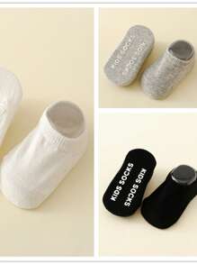 3 双婴儿防滑地板袜，圆点抓地短踝袜，纯色，可爱幼儿袜，适合新年和圣诞节 - 彩色 - 查看 18