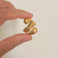 VKHK 1pc 18K Gold Plated Stainless Steel Vintage Wide Multi-Layer Ring, Suitable For Men And Women, Gift