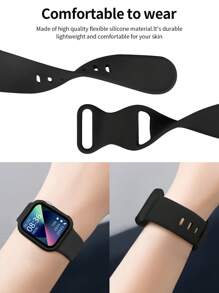 St.siabe Incluye 3 en 1: brazalete, funda y película para mujeres y hombres. Correa de reloj de silicona monocromática de moda para deportes, compatible con Apple Watch de 38 mm, 40 mm, 41 mm, 45 mm, 44 mm, 42 mm, 49 mm, suave, cómoda y transpirable, accesorios de pulsera para Apple Watch Ultra Series 9/SE/8/7/6/5/4/3/2/1