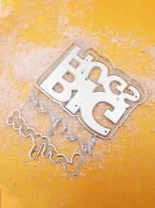 1 件装 BIG HUGS 发送，字母标签，碳钢压花，切割刀模，手册制作，手工 DIY 切割模具，可用于相册、节日贺卡 - 銀色-BIG字母 - 查看 10