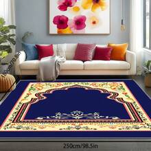 [Crystal Velvet 700g/㎡ Point-Printed Bottom, 5mm Thick] 1pc Bohemian Style Solid Color Area Rug, Soft Non-Slip Washable Carpet Suitable For Living Room, Bedroom, Kitchen, Office, Home Decor, Large Classroom Rug, Geometric Washable Rug