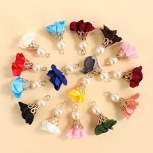 10 chiếc 28*14mm nhiều màu sắc ngọc trai giả tua rua mặt dây chuyền làm đồ trang sức vòng tay vòng cổ bông tai vật dụng thủ công tự làm - Tua hoa ngọc trai - Xem 5