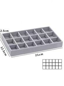 4 Pieces Set: 1pc Velvet Jewelry Tray, Stackable Multi-Compartment Jewelry Storage Box, Removable Jewelry Organizer Tray For Earrings, Rings, Necklaces, Lipsticks, Skincare, Makeup