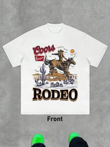 western cowboy T-Shirt Men's Y2K Style Graphic Cotton T-Shirt - Soft & Comfortable Crew Neck Short Sleeve Tee pwith Bold Portrait Print, Hip Hop Streetwear Fashion Top for All Seasons, Casual Streetwear | Round Neck Tshirt | Cotton Shirtp - Blanco - Ver 1