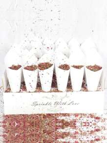 1 set de support et papiers de cônes de confettis en papier kraft blanc, boîte de cônes de confettis à 30 trous, support de cônes de confettis pour la décoration de mariage, de fête, emballage cadeau, sac, décoration d'anniversaire, décoration de baby shower, décoration de table, décoration de la maison, décoration de chambre, cadeaux d'anniversaire, faveurs de fête, décoration extérieure - Blanc - Voir 2