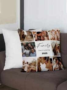 1pc Customized Personalized Photo Printed Pillow Case, Custom Face Pillow,Single Sided Print Pillow Cover For Mother's/Father's/Thanksgiving/Teachers' Day, Create Your Own Picture Pillow Case, Great Gift For Family, Friends And Yourself