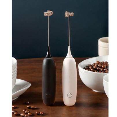 Electric Milk Frother, Powerful Handheld Milk Frother, Mini Milk Frother, Coffee Stirrer, Stainless Steel Drink Mixer, Suitable For Coffee, Latte, Cappuccino, Matcha, Hot Chocolate, Portable Milk Frother, Cordless Electric Milk Frother Mini Coffee Maker