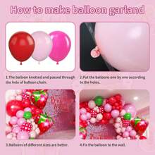 143 Stücke Erdbeere Ballon Bogen Set, rote und rosa grüne Ballons mit Erdbeere Ballon Girlande Bogen Set für süße Prinzessin Beeren erste Geburtstag Erdbeere Themen Baby-Shower Geburtstags Party Dekoration Set