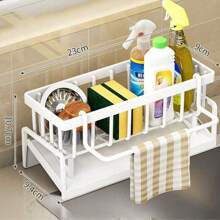 1pc Multi-Function Drain Rack, Kitchen Organizer Rack For Sponge, Dish Soap, Dishcloth On Sink Or Countertop, Drainage Rack Only (No Other Products Included) - Multicolor - View 12