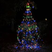 1 قطعة ضوء تزييني بتصميم ذيل الحصان الصمام، مصباح عمود خشبي لحديقة الخارجية، إضاءة لممر الحديقة والحديقة والمنزل وحفلات، تعمل بالطاقة عبر USB، مناسب لجميع المواسم - الضوء الملون - مشاهدة 2