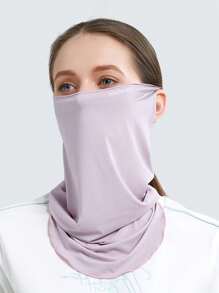 GOLOVEJOY 1 件女士时尚纯色简约颈罩防晒防紫外线清凉面罩，适合露营、骑自行车、徒步旅行、登山等户外活动