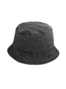 1pc Unisex Adjustable Vintage Bucket Hat, Versatile For Everyday, Travel, Outdoor, Casual, Cycling, Sightseeing, Suitable For Couple - Washed Bucket Hat - View 2
