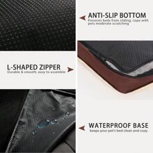 Dog Crate Bed Waterproof Deluxe Plush Dog Beds With Removable Washable Cover Anti-Slip Bottom Pet Sleeping Mattress For Large, Medium, Jumbo, Small Dogs, 47 X 29 Inch, Gray