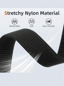 Sport Loop Band Compatible With Apple Watch Bands For Women Men 40mm 41mm 38mm 42mm 46mm 44mm 45mm 49mm, Braided Stretchy Nylon Strap Compatible With IWatch Series 11 10 9 8 7 6 5 4 3 2 1 SE Ultra 3 2 1 - Black - View 5