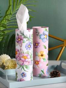 汽车纸巾盒，圆形花朵旅行纸巾架，圆柱形纸巾筒，适用于汽车杯架、家庭浴室办公室、春花汽车纸巾、带面巾的圆形汽车纸巾架，适用于婚礼、生日、派对、汽车杯架、旅行者架、圆柱形散装花杯架、面巾纸、旅行补充品、汽车餐巾盒、圆形容器、纸巾盒架、餐巾架、节日家庭聚会、厨房餐桌装饰 - 彩色 - 查看 3