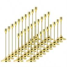 Set Of 30 Golden Cone-Shaped Candle Holders, Perfect For Romantic European-Style Candlelit Dinners, Wedding Decorations, Room Decor, Home Decor, And Various Festive Table Decorations - Ideal For Christmas, Halloween, Easter, Diwali, Thanksgiving, Weddings, Banquets, Parties, Home And Hotel Decor, Durable, Easy To Assemble, (Candles Not Included) Gifts Birthday Graduation