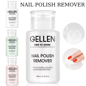 Gellen Dissolvant pour vernis à ongles Gellen, 180 ml, dissolvant pour vernis à ongles sans acétone pour les vernis à séchage rapide, dissolvant pour vernis à ongles doux avec pompe, dissolvant ultra-puissant pour vernis à ongles clair, parfumé au jasmin, au lait et à la rose