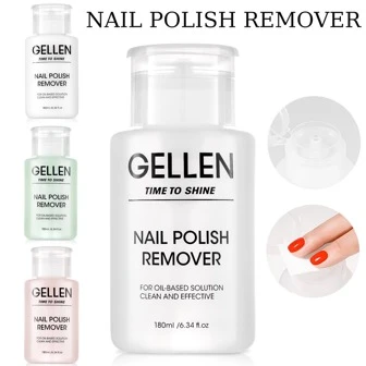  Gellen Nail Polish Remover, 180ML Non Acetone Nail Polish Remover For Quick Dry Nail Polishes, Gentle Nail Polish Remover Pump, Ultra-Powerful Clear Fingernail Polish Remover, Jasmine, Milk, Rose Scent Nails