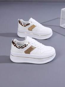 Simple Korean Style Casual Fashion Elegant Slouchy Youth Free Commuting Platform Shoes - Leopard - View 4