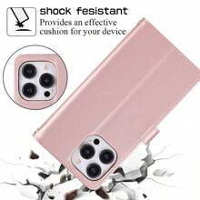 Crossbody Wallet Case For IPhone 16 15 14 13 12 11 Pro Max 7 8 Plus SE 2020 SE 2022, PU Leather Zipper Handbag Purse Flip Cover, Kickstand Folio Case With Card Slots Holder Wrist Strap Lanyard - 玫瑰金 - 查看 9