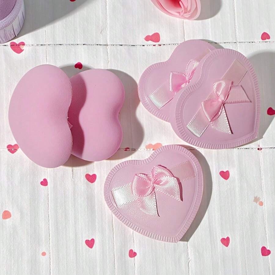 10 Pcs/5 Pcs Set Bow Decor Soft Face Makeup Sponge Powder Puff Heart-Shaped Makeup Puff Cosmetic Foundation Sponge Wet &Dry Makeup Tool For Loose Powder Mineral Powder Setting (Pink),Makeup,Cheap,Room Decor,Vanity,Travel,Bedroom,Makeup Accessories,Puff,Makeup Blender,Powder Puff,Makeup Sponge,Cheap,Stocking Stuffers,Makeup,Makeup Tools,Cheap Stuff,Gifts,Gifts For Women,Christmas Gifts - Multicolor - View 1