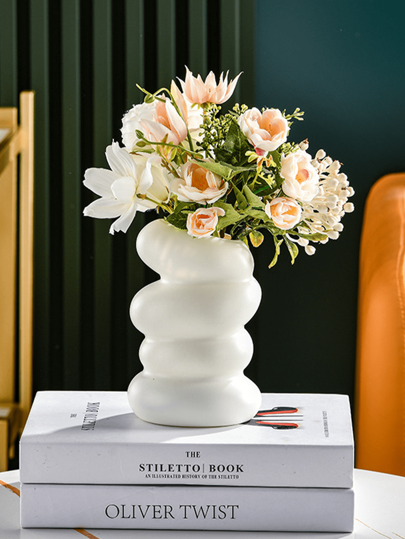 1pc Plastic Spiral Flower Vase, Creative Bloemen Container Room, Garden, Living Foyer, Bedroom Home Room Glass Vase view 3